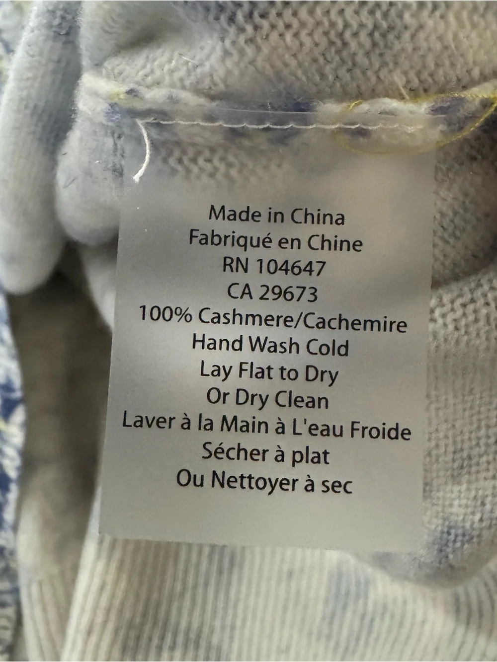 Kinross Cashmere Sweater Multi Floral pattern Size Large 100% cashmere